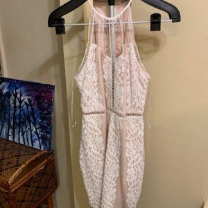 Sexy Nude/Cream Illusion Dress